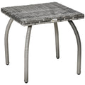 EASYCOMFORT Synthetic Rattan Coffee Table, Small Outdoor Coffee Table, for Garden, Terrace Waterproof Gray 45x45x44cm