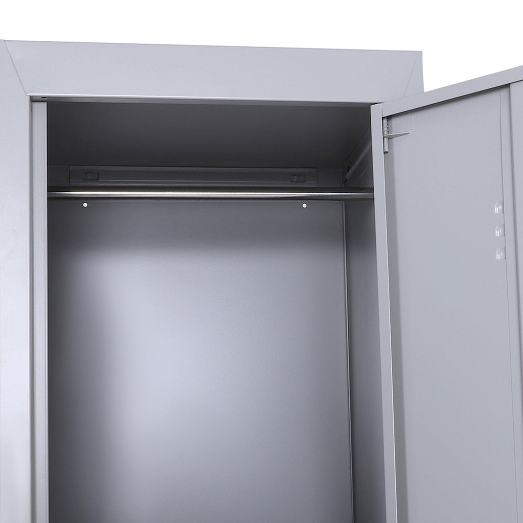 Easycomfort Armadietto 4 Ripiani 2 Porte Chiusura di Sicurezza Ufficio Garage Officina Acciaio Laminato a Freddo 38x46x180cm Grigio