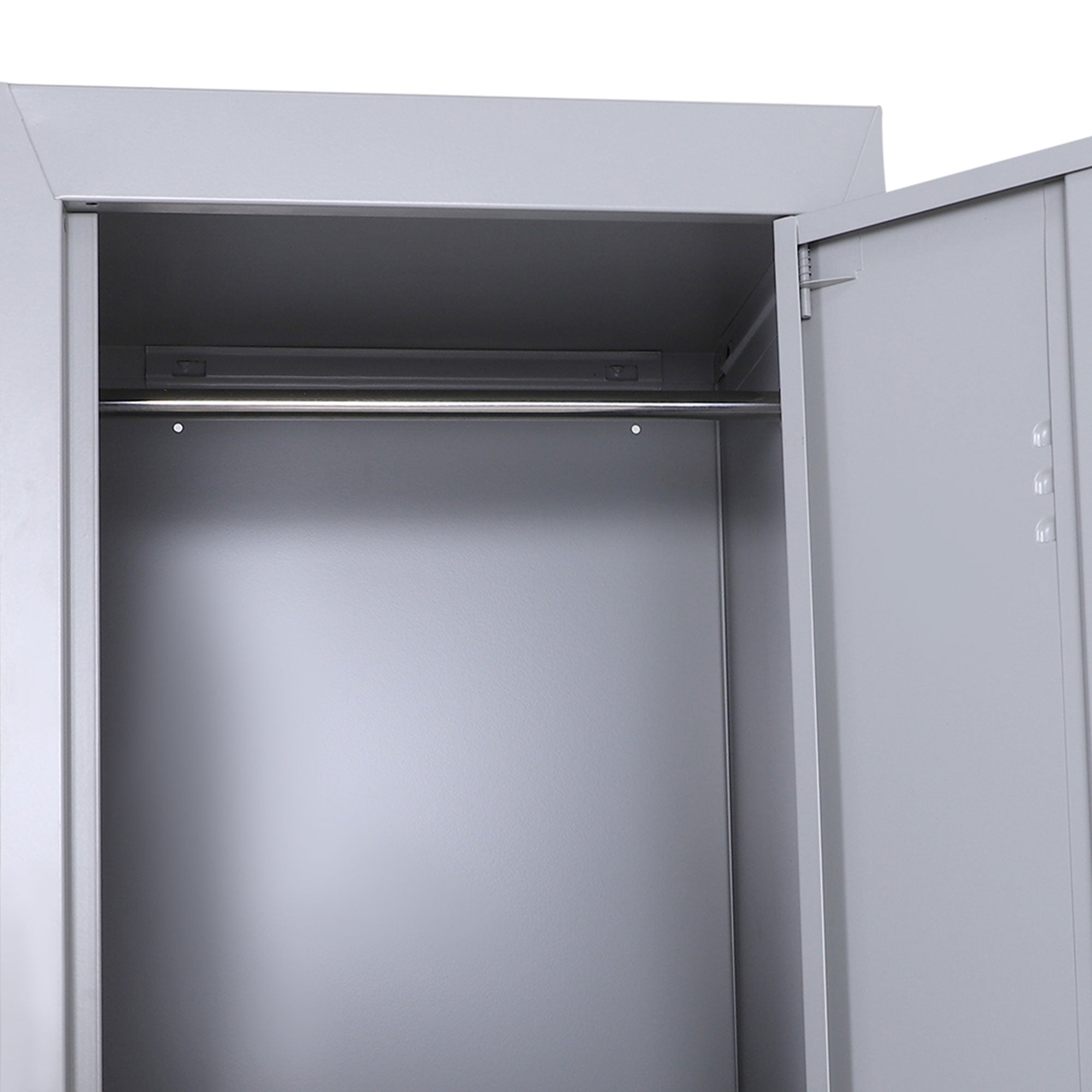 Easycomfort Armadietto 4 Ripiani 2 Porte Chiusura di Sicurezza Ufficio Garage Officina Acciaio Laminato a Freddo 38x46x180cm Grigio