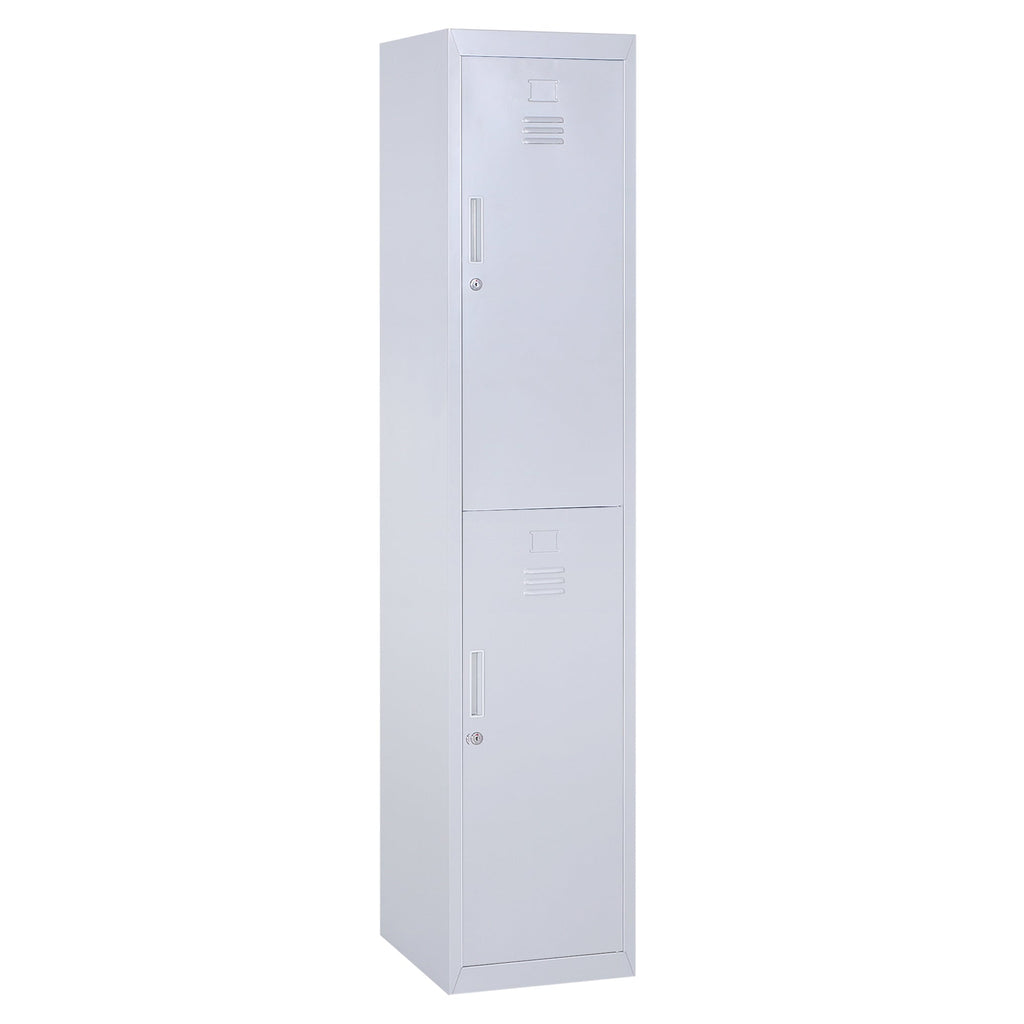 Easycomfort Armadietto 4 Ripiani 2 Porte Chiusura di Sicurezza Ufficio Garage Officina Acciaio Laminato a Freddo 38x46x180cm Grigio