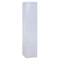 Easycomfort Armadietto 4 Ripiani 2 Porte Chiusura di Sicurezza Ufficio Garage Officina Acciaio Laminato a Freddo 38x46x180cm Grigio