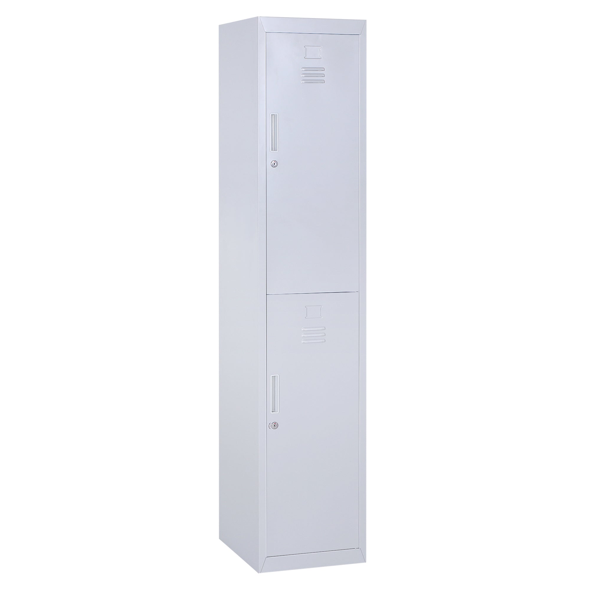 Easycomfort Armadietto 4 Ripiani 2 Porte Chiusura di Sicurezza Ufficio Garage Officina Acciaio Laminato a Freddo 38x46x180cm Grigio
