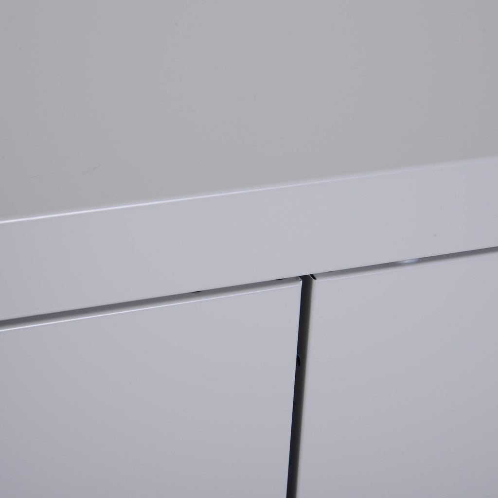 Easycomfort Armadietto Mobile Ripiano Regolabile Chiusura di Sicurezza per Casa Ufficio Garage Acciaio 80x40x92.5cm Grigio