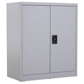 Easycomfort Armadietto Mobile Ripiano Regolabile Chiusura di Sicurezza per Casa Ufficio Garage Acciaio 80x40x92.5cm Grigio