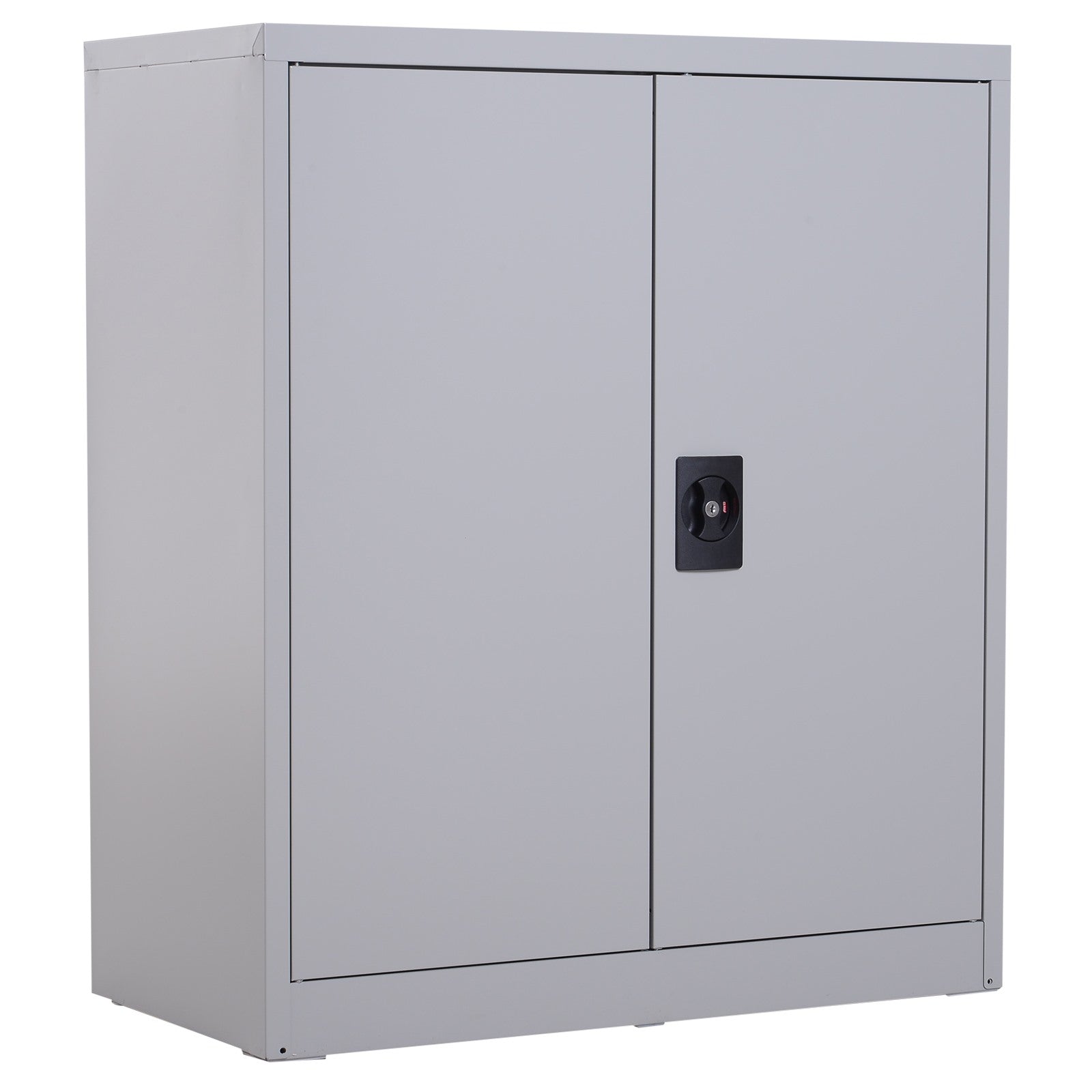Easycomfort Armadietto Mobile Ripiano Regolabile Chiusura di Sicurezza per Casa Ufficio Garage Acciaio 80x40x92.5cm Grigio