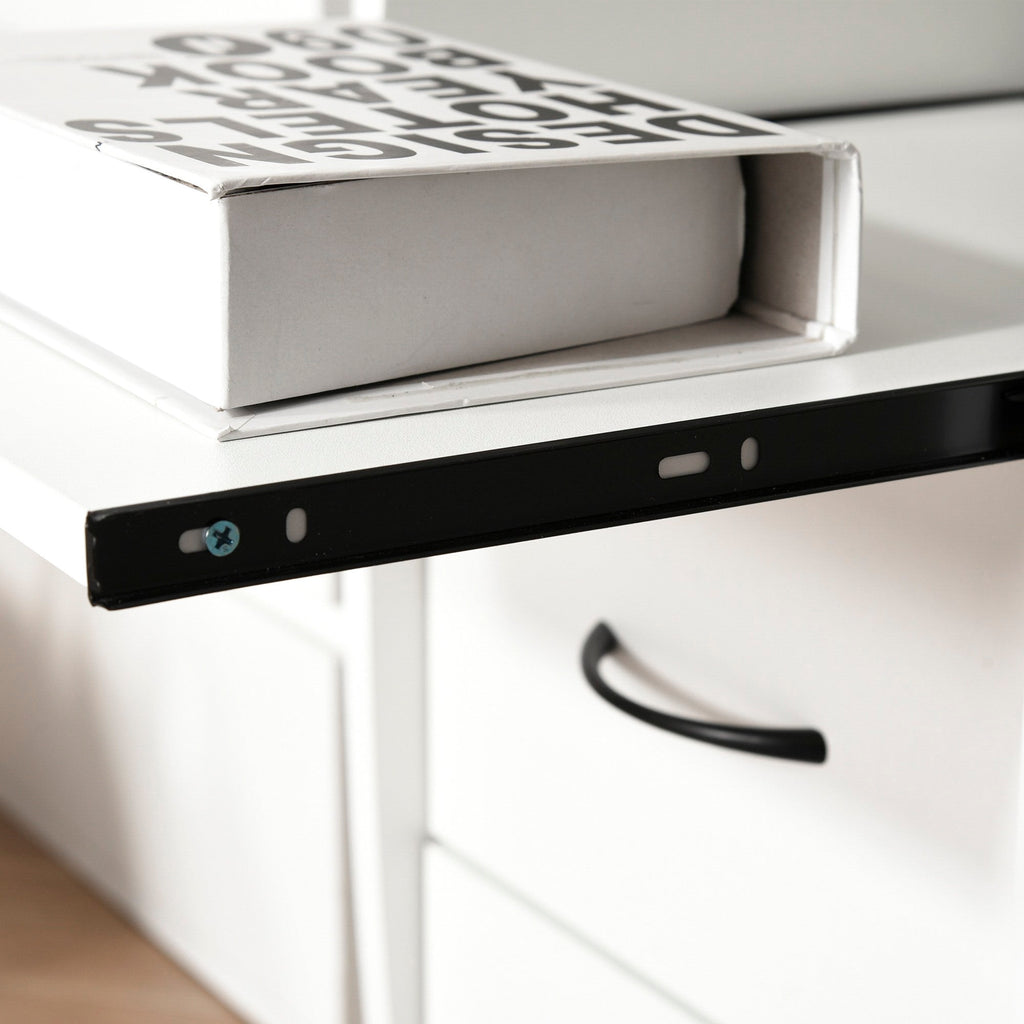 EasyComfort bureau voor pc met toetsenbordlade en 2 lades 120x55x85 cm wit