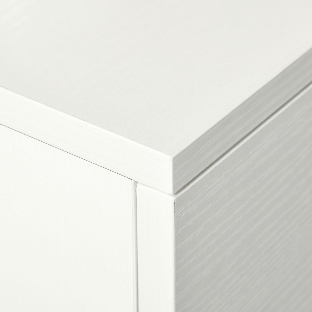 Easycomfort Tavolo Scrivania Salvaspazio per Camera e Ufficio, Scrivania with Cassetti e Ruote, Postazione di Lavoro Doppia o Singola, 100x36x88cm, white