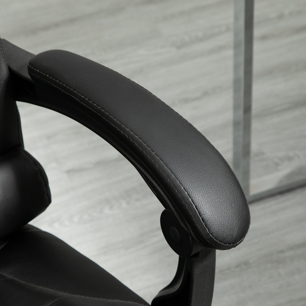 Easycomfort Sedia da Ufficio ad Altezza Regolabile with Schienale Reclinabile e Poggiapiedi, 64.5x69x109-117 cm, black