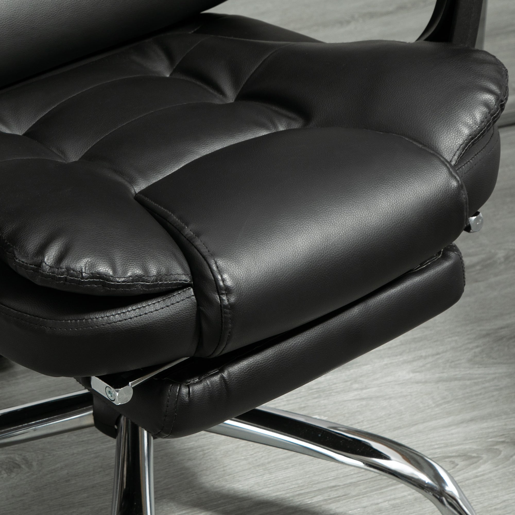 Easycomfort Sedia da Ufficio ad Altezza Regolabile with Schienale Reclinabile e Poggiapiedi, 64.5x69x109-117 cm, black