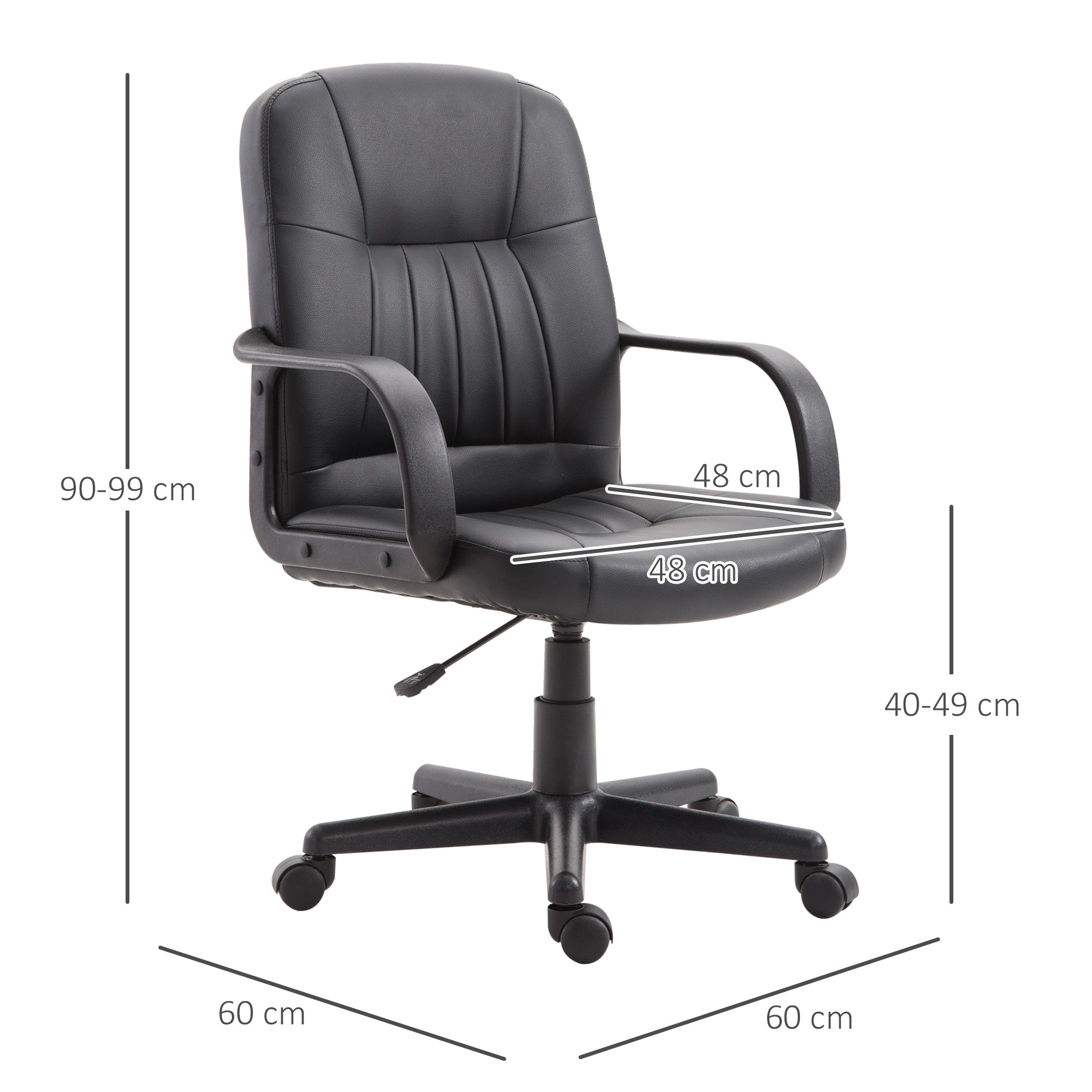 EasyComfort ergonomische bureaustoel zwart 60×60×90-99 cm