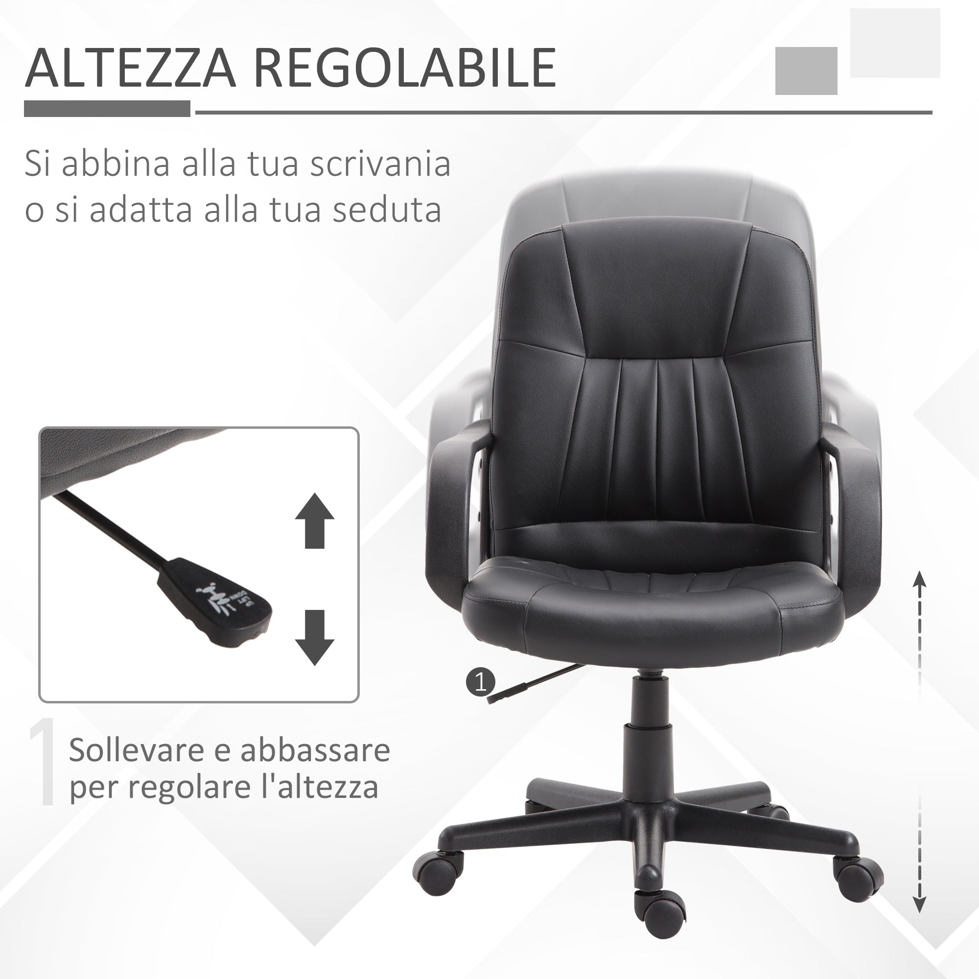EasyComfort ergonomische bureaustoel zwart 60×60×90-99 cm