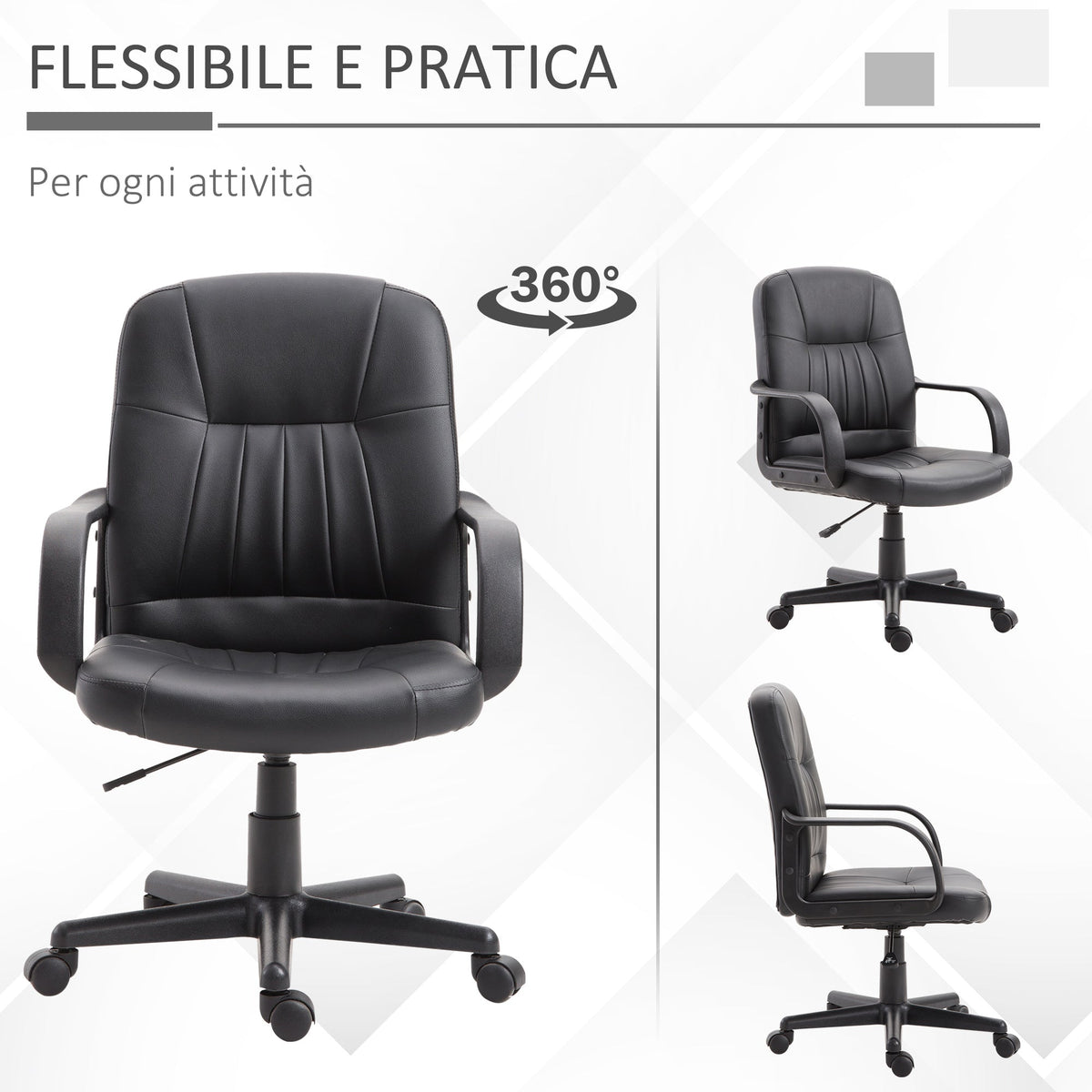 EasyComfort ergonomische bureaustoel zwart 60×60×90-99 cm