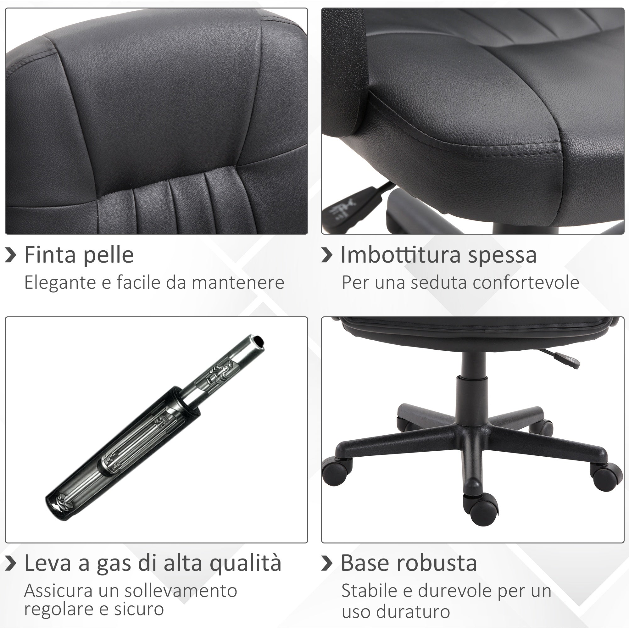 EasyComfort ergonomische bureaustoel zwart 60×60×90-99 cm
