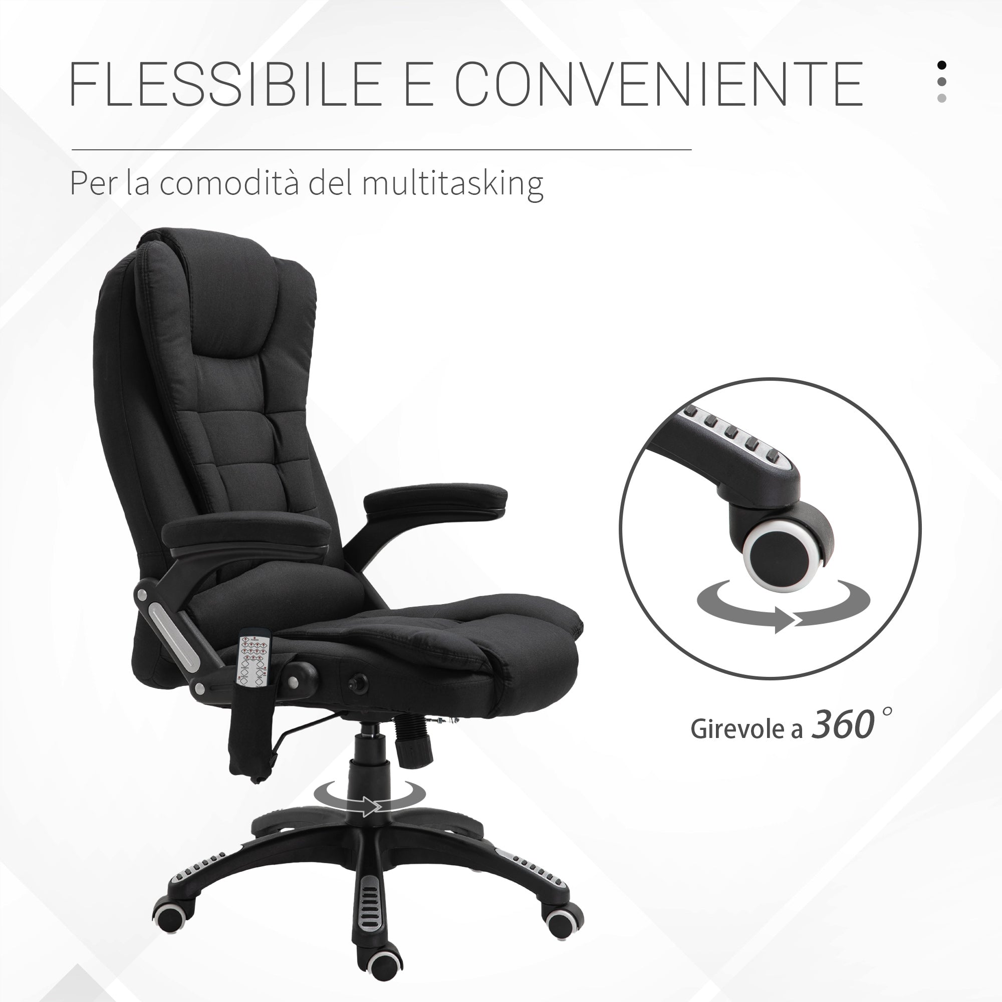EasyComfort Massagestoel voor kantoor en thuis – 6 massagpunten, verstelbare zithoogte