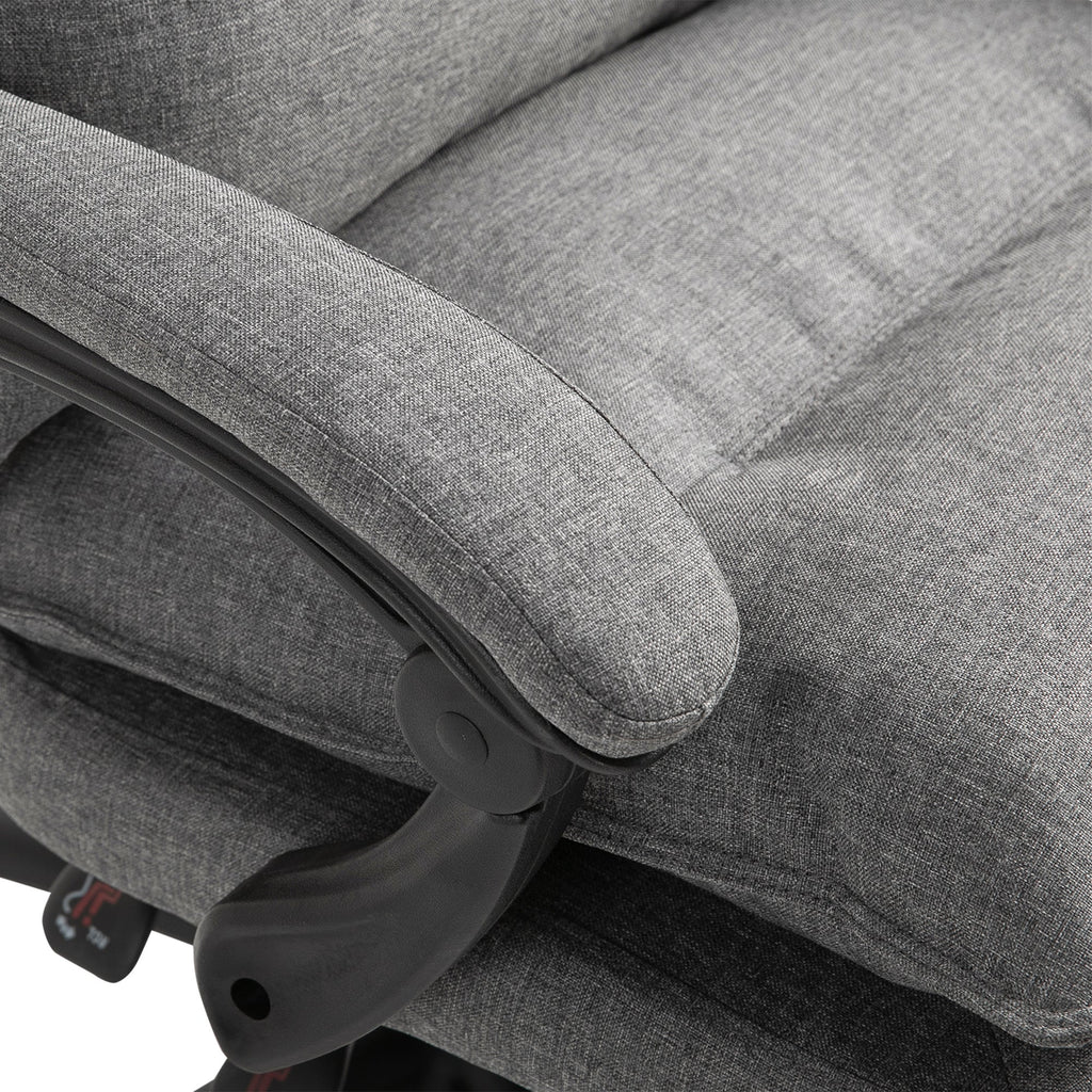 Easycomfort Sedia da Ufficio Imbottita with 6 Punti Massaggianti, Altezza Regolabile e Rotelle, 70x62x120-130 cm, Grigio