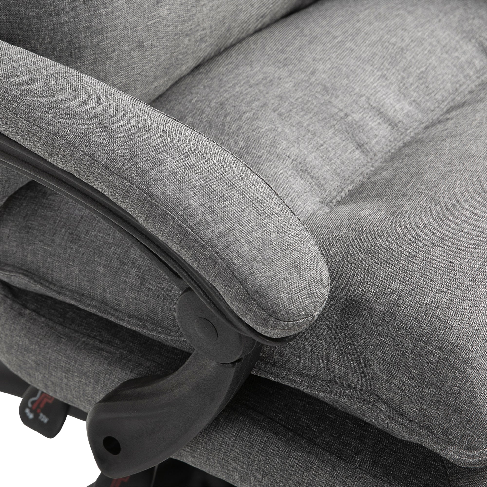 Easycomfort Sedia da Ufficio Imbottita with 6 Punti Massaggianti, Altezza Regolabile e Rotelle, 70x62x120-130 cm, Grigio