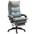Easycomfort Sedia da Ufficio Imbottita with 6 Punti Massaggianti, Altezza Regolabile e Rotelle, 70x62x120-130 cm, Grigio