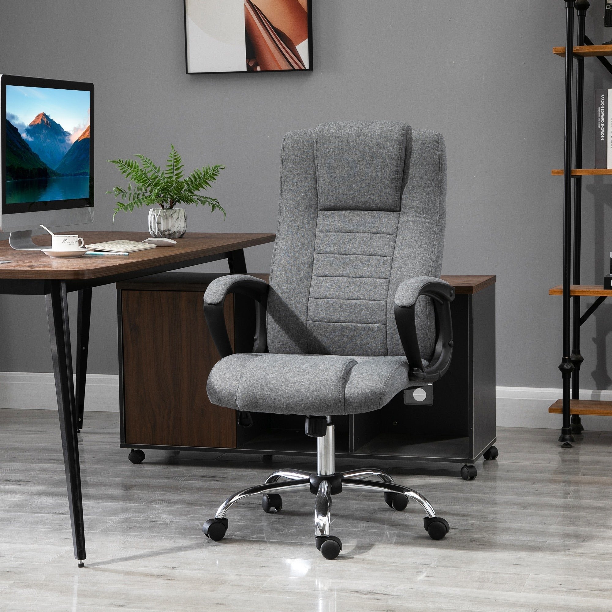 EasyComfort Sedia da Ufficio Presidenziale Ergonomica Basculante e Imbottita with Altezza e Inclinazione Regolabile, 62 x 76 x 110-119cm