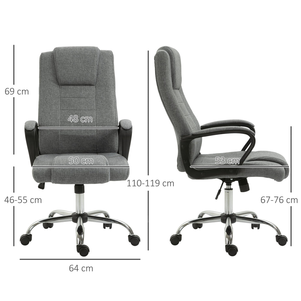 EasyComfort Sedia da Ufficio Presidenziale Ergonomica Basculante e Imbottita with Altezza e Inclinazione Regolabile, 62 x 76 x 110-119cm