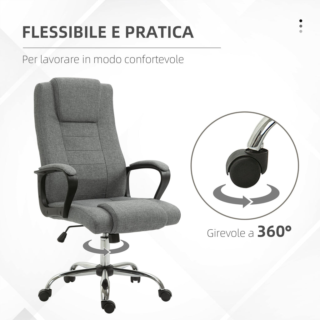 EasyComfort Sedia da Ufficio Presidenziale Ergonomica Basculante e Imbottita with Altezza e Inclinazione Regolabile, 62 x 76 x 110-119cm
