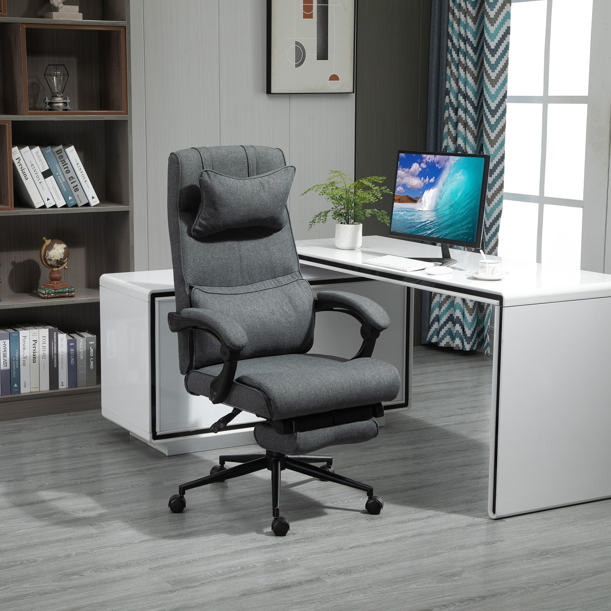 EasyComfort ergonomische bureaustoel met voetensteun – donkergrijs
