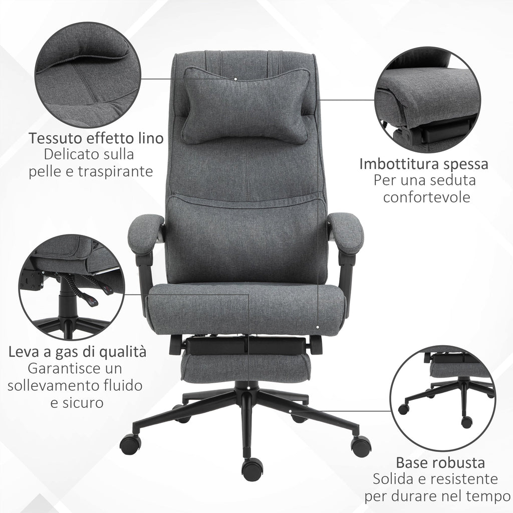 EasyComfort ergonomische bureaustoel met voetensteun – donkergrijs