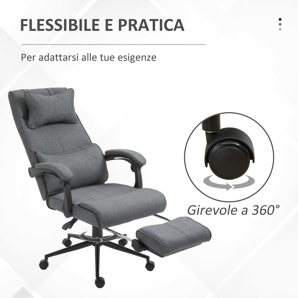 EasyComfort ergonomische bureaustoel met voetensteun – donkergrijs