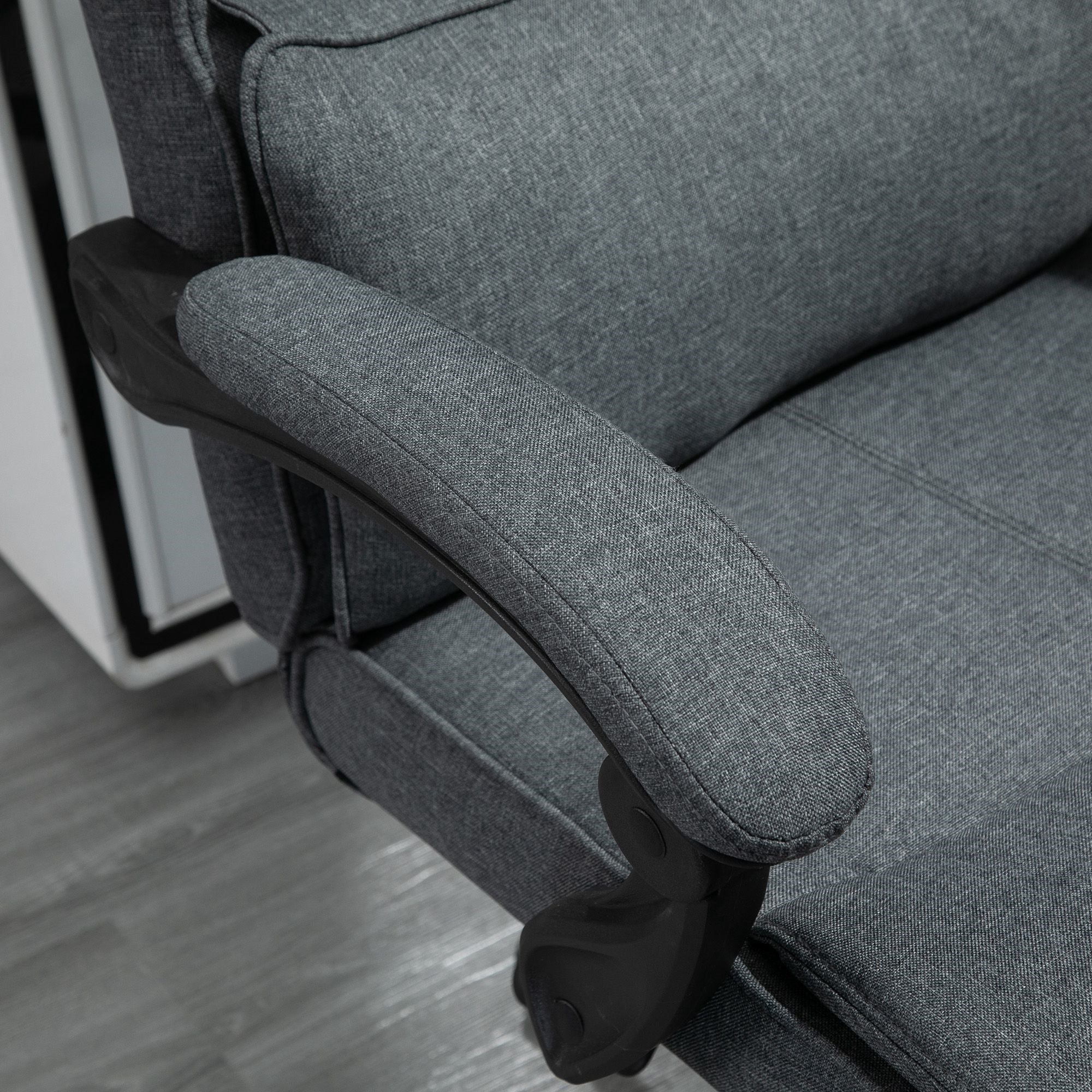 Easycomfort Sedia da Ufficio Ergonomica ad Altezza Regolabile with Braccioli e Poggiapiedi, 66x70x115-123 cm, Grigia