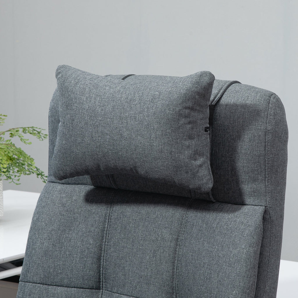 Easycomfort Sedia da Ufficio Ergonomica Reclinabile, Sedia Direzionale with Schiena Alta, Poltrona Ufficio with Poggiatesta e Poggiapiedi Estraibile, 66x76x112-120cm, Grigio