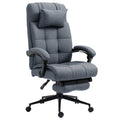 Easycomfort Sedia da Ufficio Ergonomica Reclinabile, Sedia Direzionale with Schiena Alta, Poltrona Ufficio with Poggiatesta e Poggiapiedi Estraibile, 66x76x112-120cm, Grigio