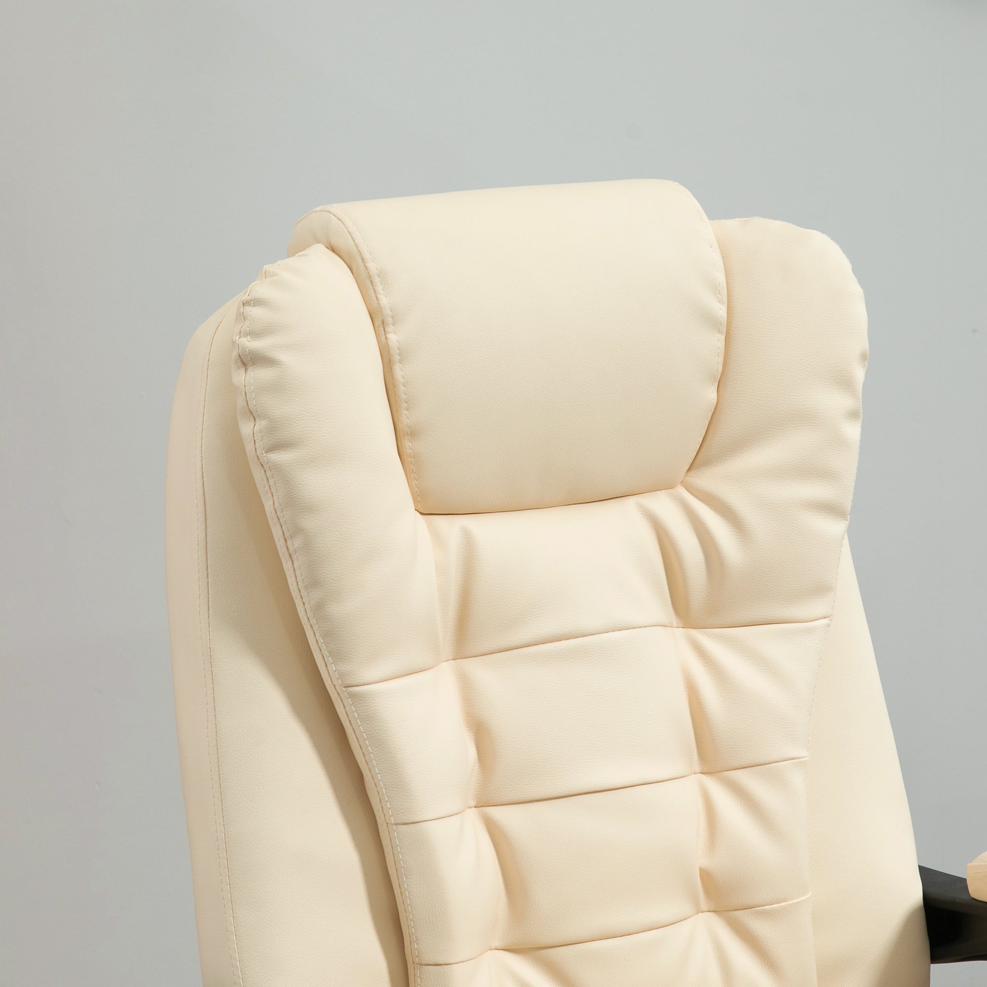 Easycomfort Poltrona Massaggiante Ergonomica ad Altezza Regolabile with 6 Punti Vibranti, 65x160x104 cm, Crema