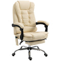Easycomfort Poltrona Massaggiante Ergonomica ad Altezza Regolabile with 6 Punti Vibranti, 65x160x104 cm, Crema
