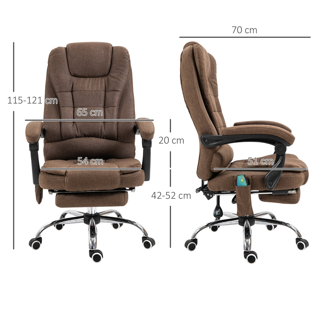 EasyComfort massagebureaustoel met verwarming, verstelbaar, bruin