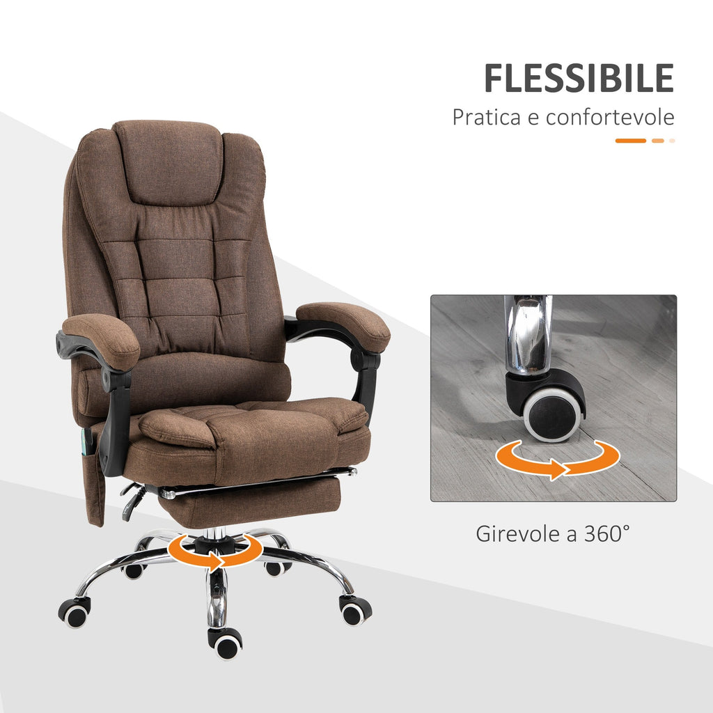 EasyComfort massagebureaustoel met verwarming, verstelbaar, bruin