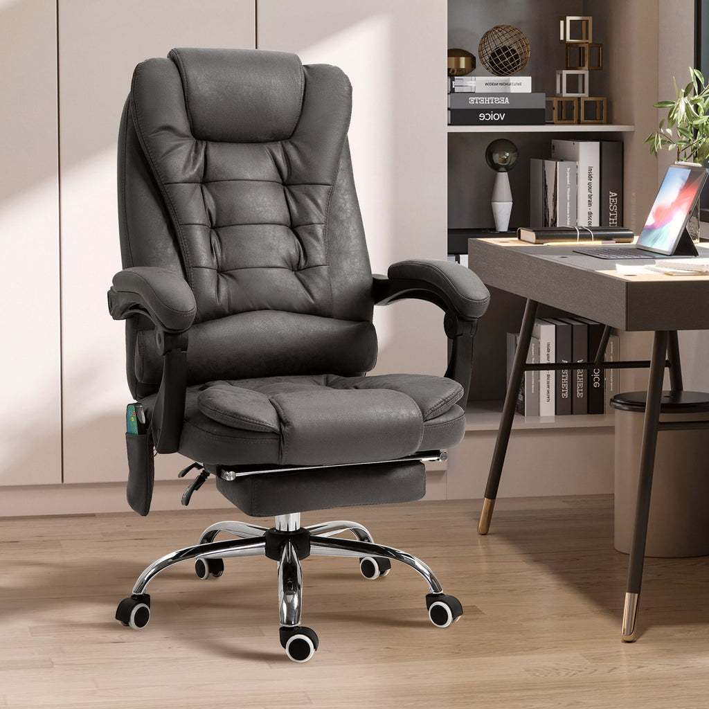 EasyComfort Massagestoel voor kantoor, verstelbaar, met lendenverwarming, grijs
