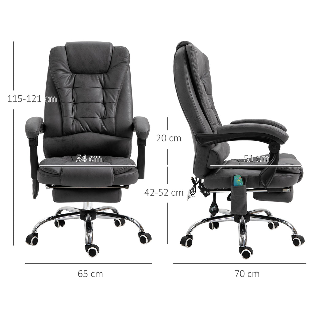 EasyComfort Massagestoel voor kantoor, verstelbaar, met lendenverwarming, grijs