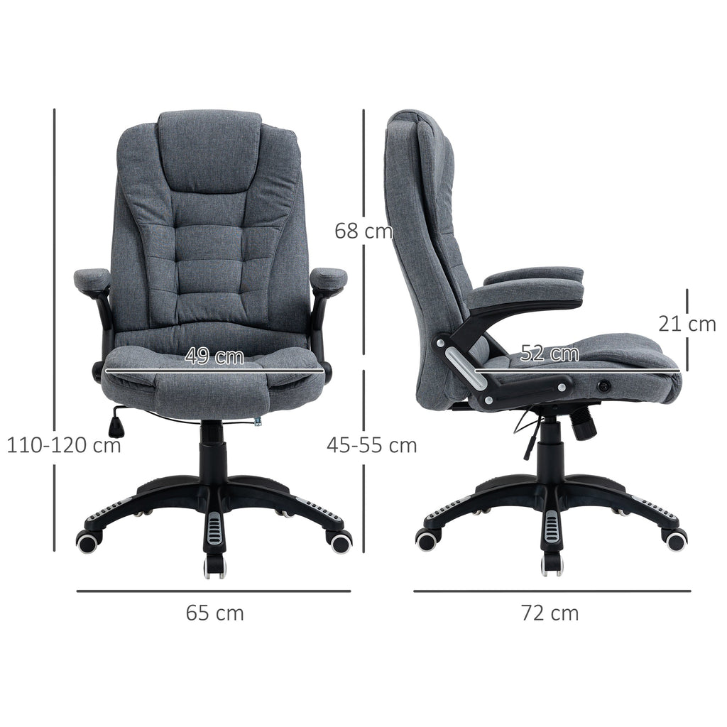Easycomfort Sedia da Ufficio Ergonomica Reclinabile, Altezza Regolabile e Dondolamento, Poltrona Girevole with Ruote, 65x72x110-120cm, Grigio