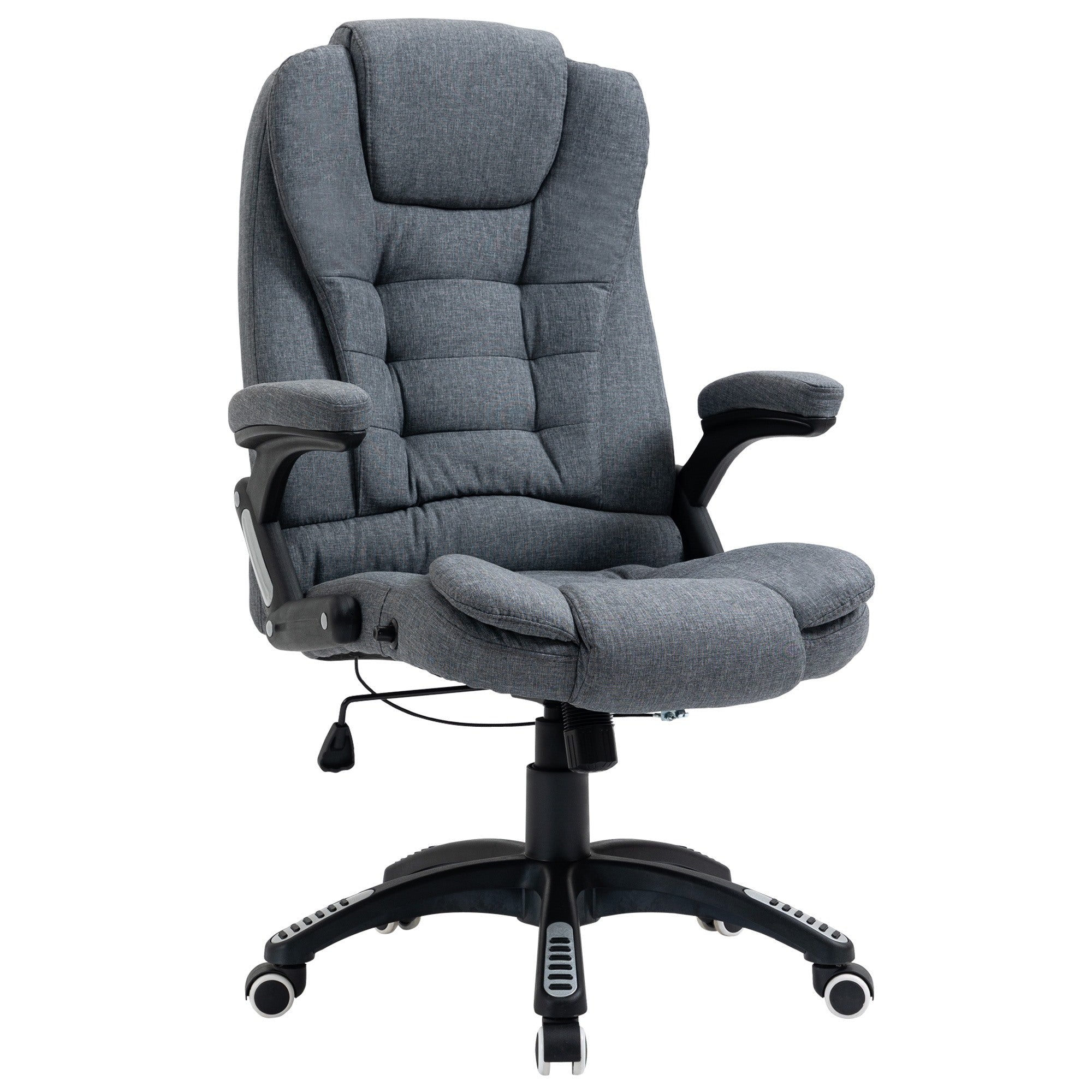 Easycomfort Sedia da Ufficio Ergonomica Reclinabile, Altezza Regolabile e Dondolamento, Poltrona Girevole with Ruote, 65x72x110-120cm, Grigio