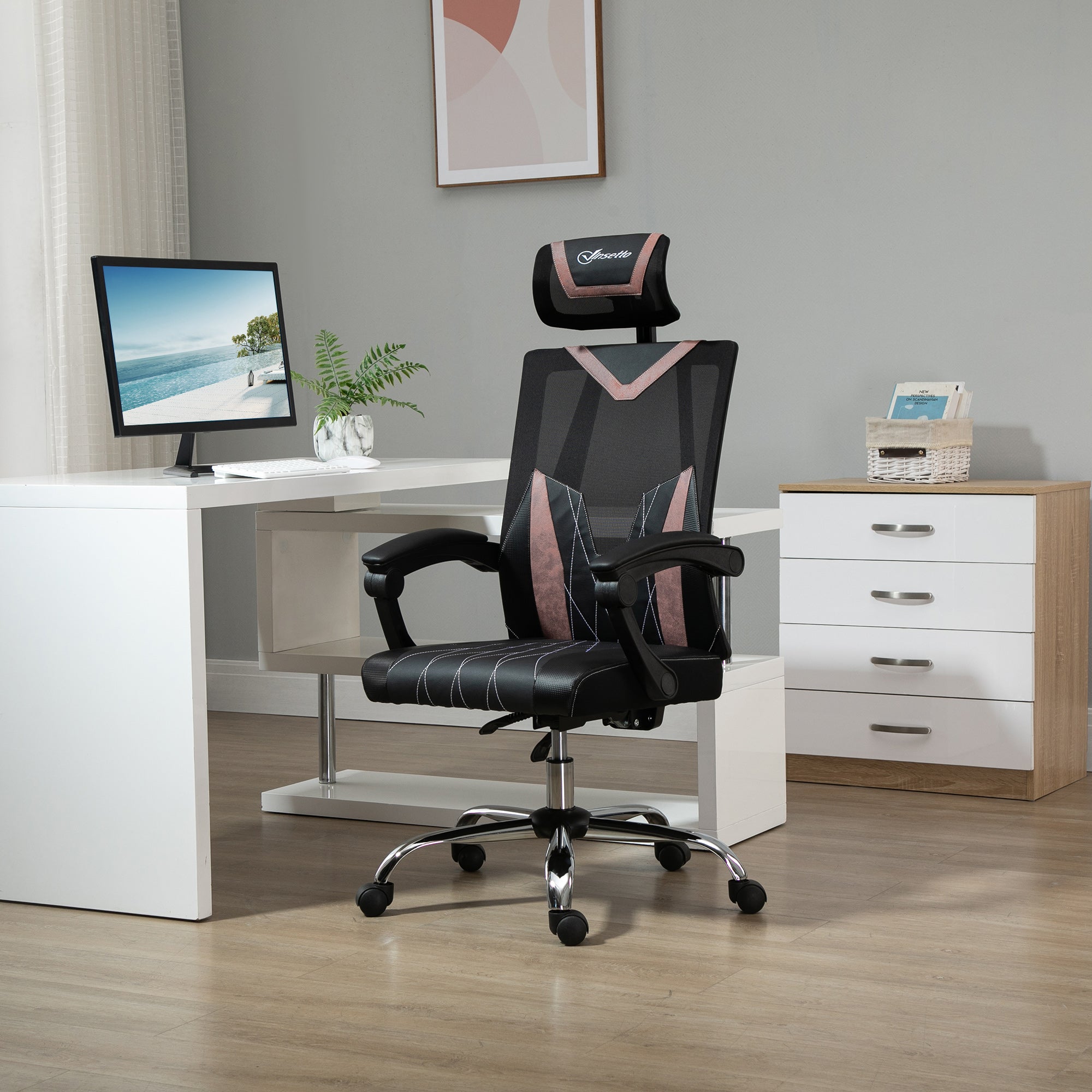EasyComfort ergonomische bureaustoel 130° kantelbaar met lenden- en neksteun