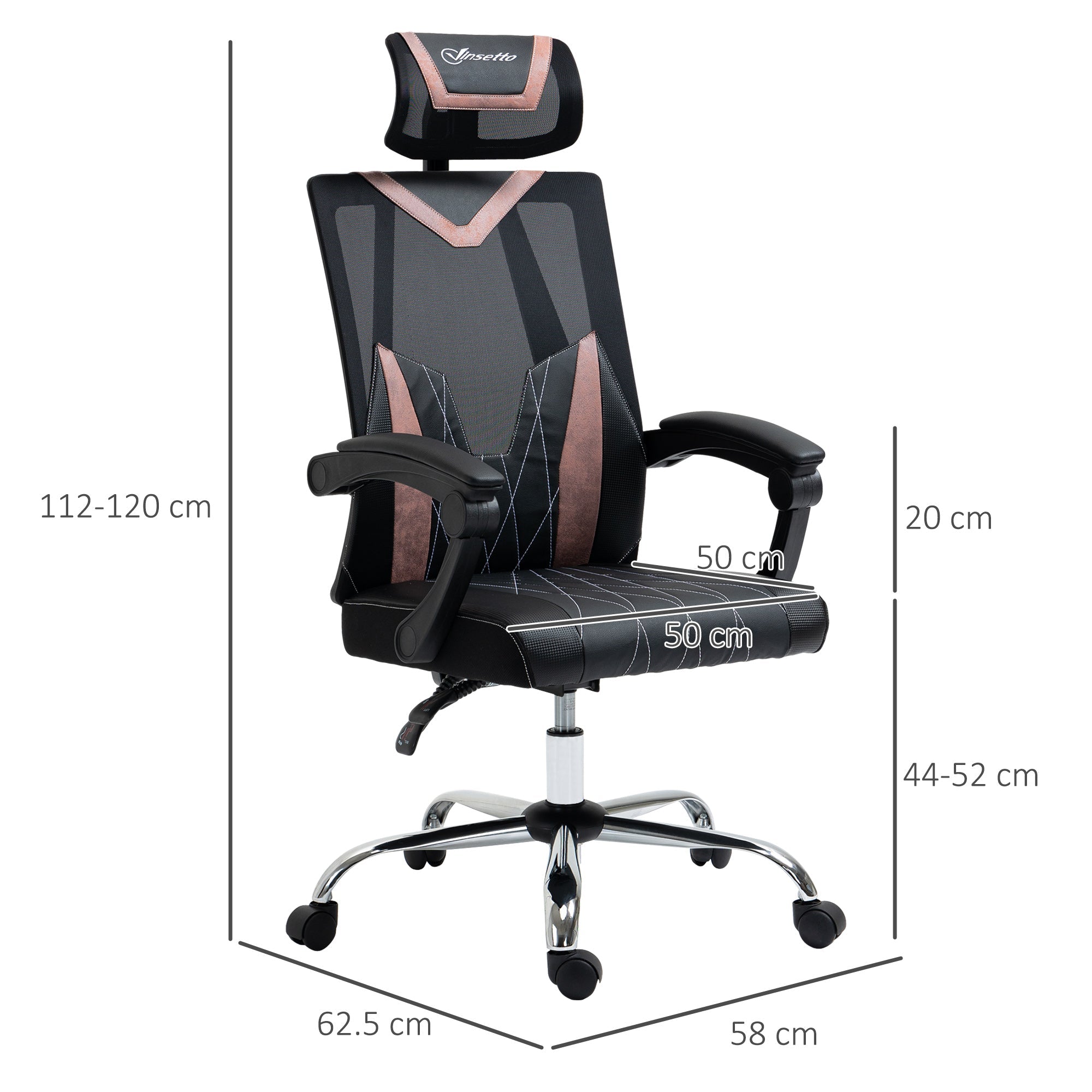 EasyComfort ergonomische bureaustoel 130° kantelbaar met lenden- en neksteun