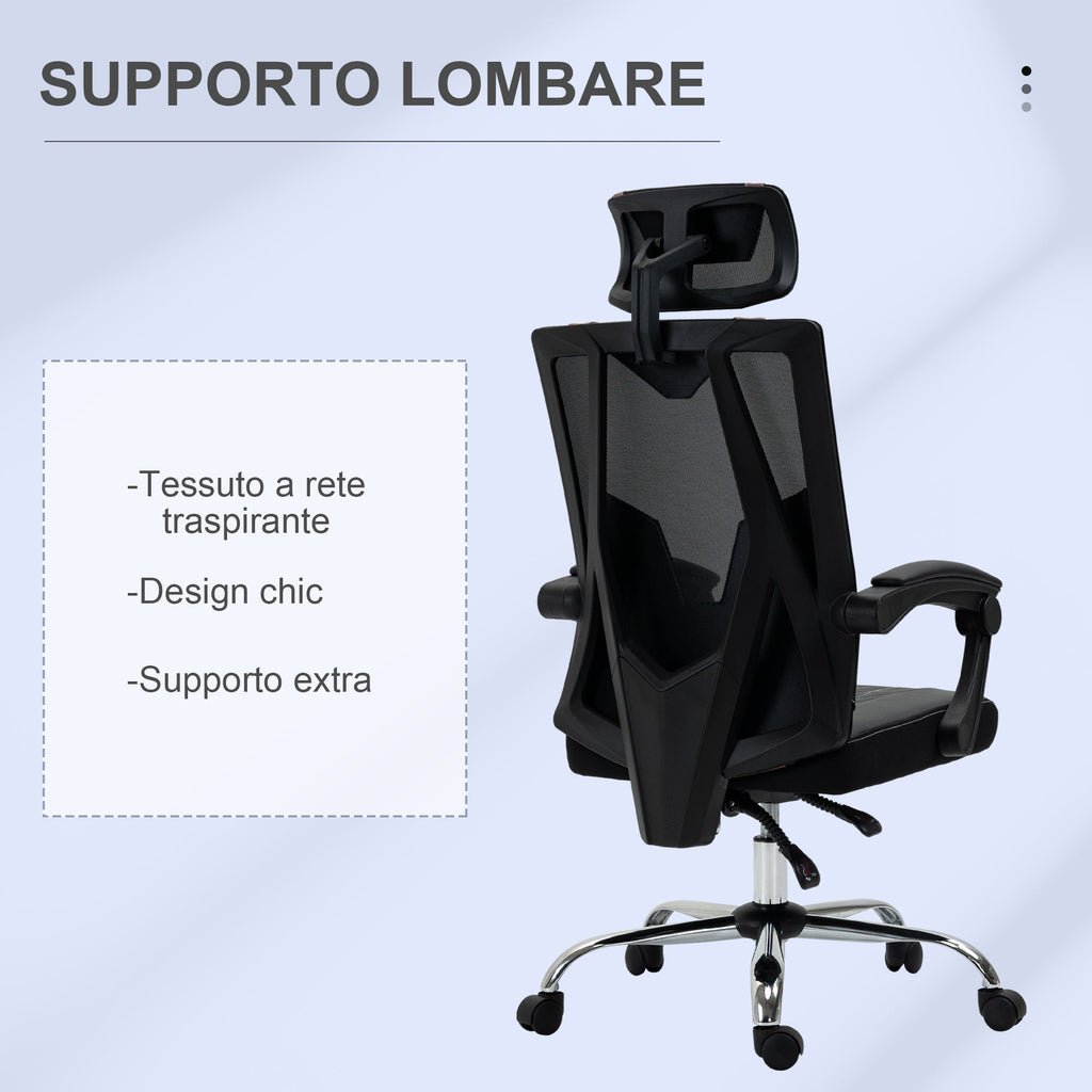 EasyComfort ergonomische bureaustoel 130° kantelbaar met lenden- en neksteun