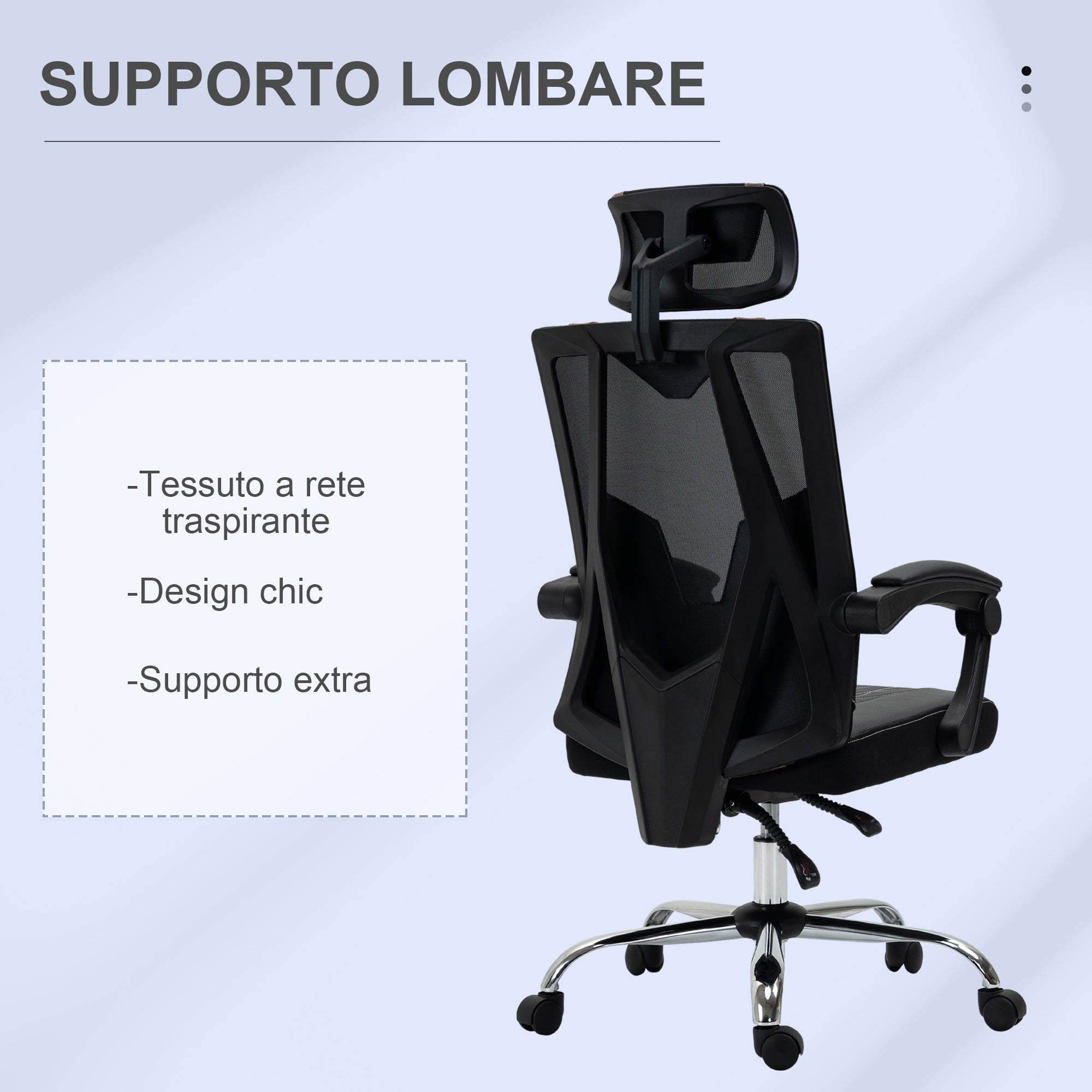 EasyComfort ergonomische bureaustoel 130° kantelbaar met lenden- en neksteun
