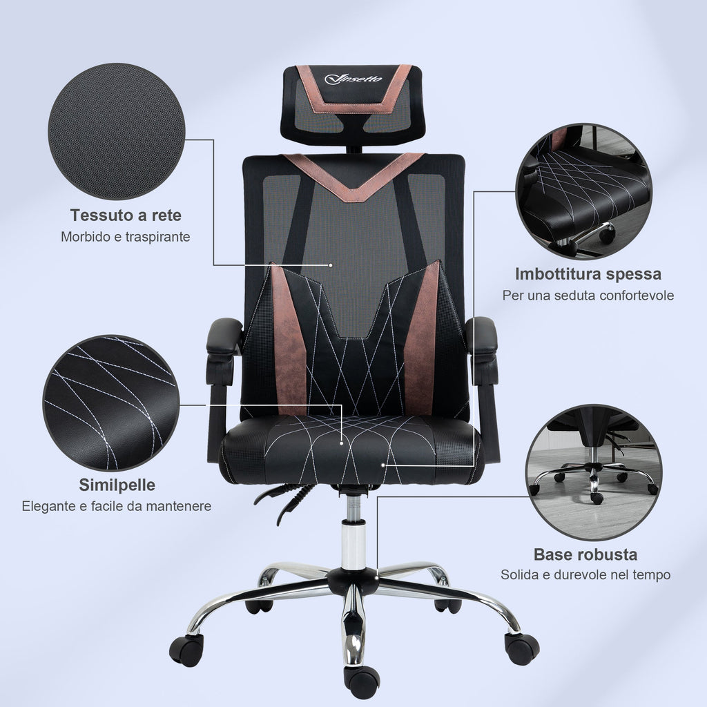 EasyComfort ergonomische bureaustoel 130° kantelbaar met lenden- en neksteun