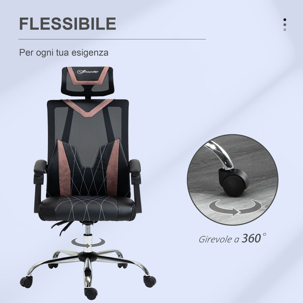 EasyComfort ergonomische bureaustoel 130° kantelbaar met lenden- en neksteun