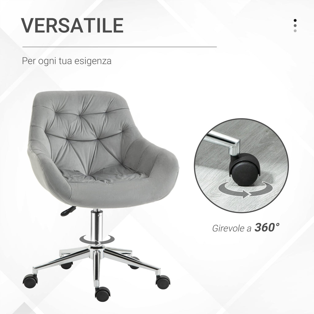 EasyComfort ergonomische draaibare bureaustoel 59x58x80-90 cm grijs