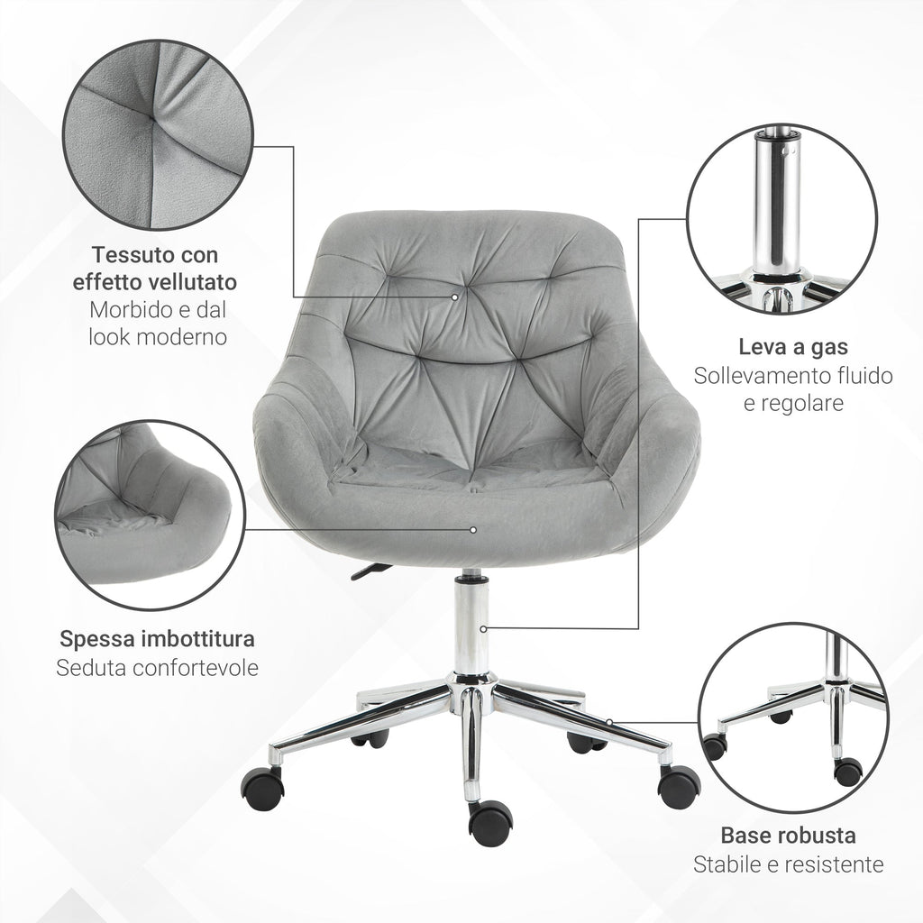 EasyComfort ergonomische draaibare bureaustoel 59x58x80-90 cm grijs