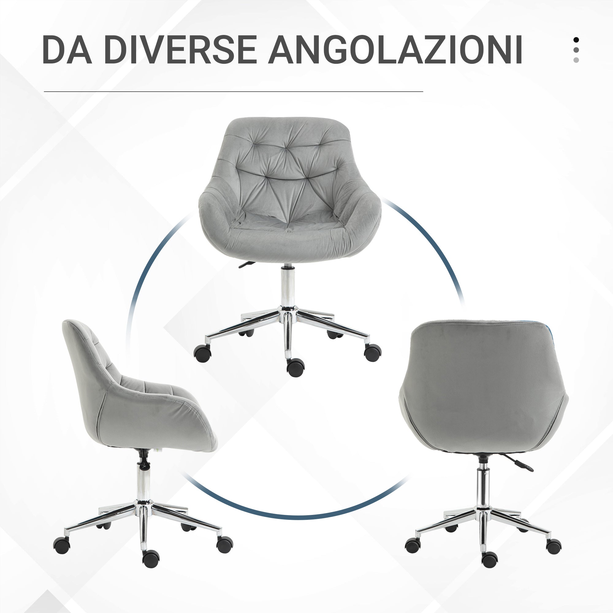 EasyComfort ergonomische draaibare bureaustoel 59x58x80-90 cm grijs