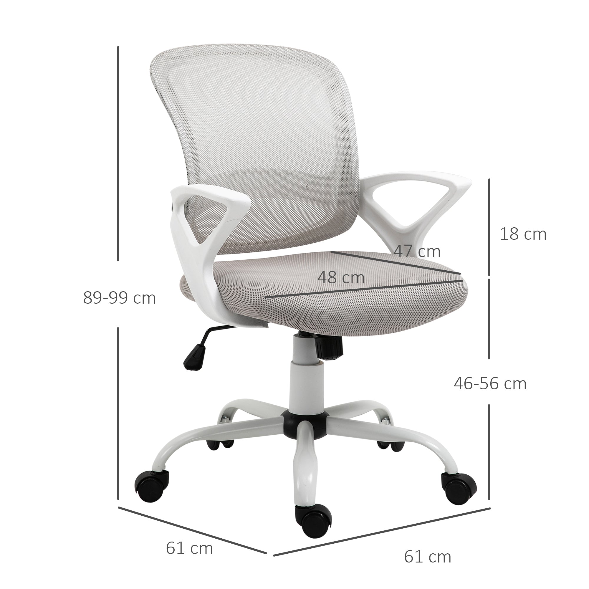 EasyComfort ergonomische bureaustoel grijs met gaslift