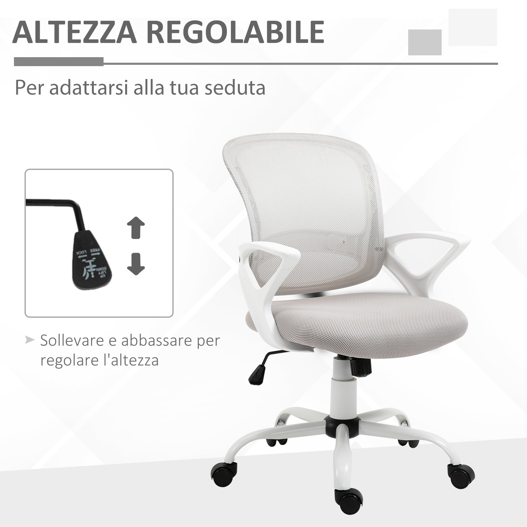 EasyComfort ergonomische bureaustoel grijs met gaslift