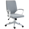 Easycomfort Sedia da Ufficio Ergonomica, Altezza Regolabile e Funzione Dondolo, Poltrona Girevole with Ruote, 62x69x92-100cm, Grigio white